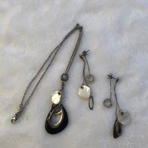 Fossil stainless Pendant and earrings set